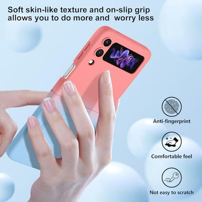 Compatible with Galaxy Z Flip 4 Case, Magnetic Gradient Color | Soft TPU Phone Cover with Camera Lens Protector Cover for Galaxy Z Flip 4 6.7 Inch, Pink to Blue Gradient(10-10) - color: Pink & Blue
