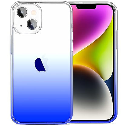 JJGoo Compatible with iPhone 14 Case Clear, Soft Shockproof Protective Slim Thin Phone Bumper Cover Transparent Phone Case, Gradient Blue - color: Gradient Blue