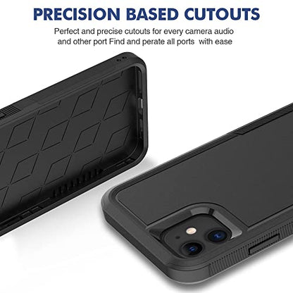 Heavy‑Duty Rugged Anti‑Drop Shockproof Protective Phone Case for iPhone 11, Durable Protective Shell, Black - color: Black, size: iPhone 11
