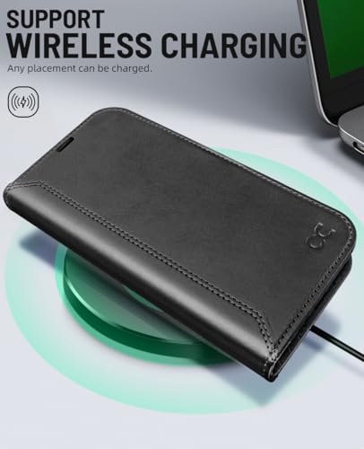 OCASE for iPhone 17e/iPhone 16e Wallet Case, Card Holder, Retro Graphite | RFID Blocking, Kickstand, Magnetic Closure, PU Leather Flip Folio, Shockproof TPU Shell, Protective Phone Cover (6.1") - color: Retro Graphite