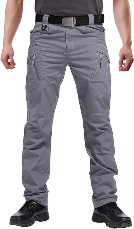Susclude Men's Cargo Tactical Pants Breathable Ripstop Work Hiking Trousers - color: Gray, size: 30W x 30L