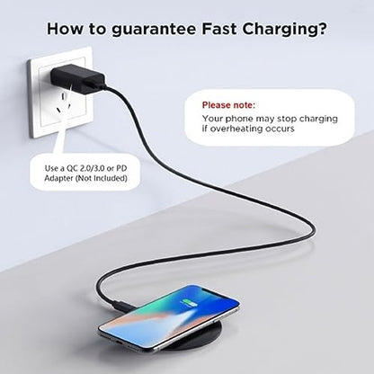Fast 15W Wireless Charger for DuraForce Pro 3 - Charging Pad Slim Quick Charge D8N Compatible with Kyocera DuraForce Pro 3 Phone