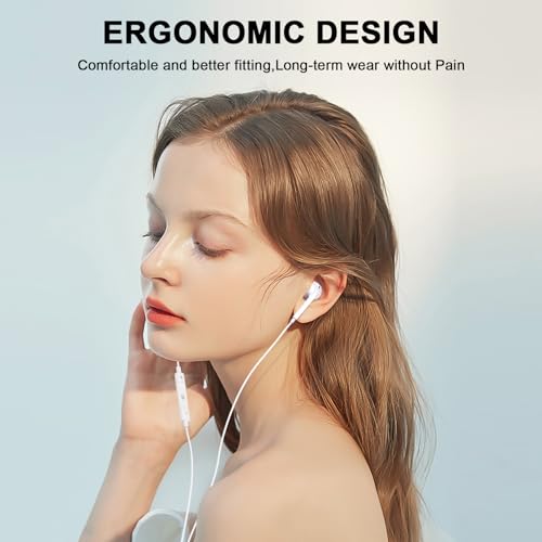 2 Pack USB C Wired Earbuds Headphones for iPhone 17 16 Pro Max 15 in Ear