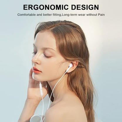 2 Pack USB C Wired Earbuds Headphones for iPhone 17 16 Pro Max 15 in Ear