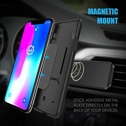 Magnetic Mount, Universal Air Vent Magnetic Phone Holder for Car, for Cell Phones and Mini Tablets,with Double Prongs and Extra Strong with 8 Magnets for Big Phones!