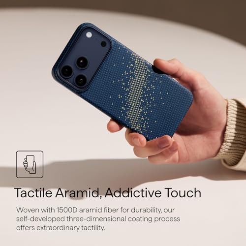 pitaka for iPhone 17 Pro Case 6.3" with Camera Control Button, Compatible with MagSafe, Ultra-Slim Case with Caseless Touch Feeling, 1500D Aramid Fiber Woven, Milky Way Galaxy - color: Milky Way Galaxy