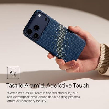 pitaka for iPhone 17 Pro Case 6.3" with Camera Control Button, Compatible with MagSafe, Ultra-Slim Case with Caseless Touch Feeling, 1500D Aramid Fiber Woven, Milky Way Galaxy - color: Milky Way Galaxy