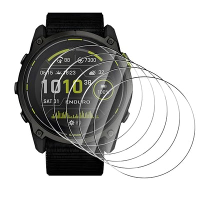 5 Pack Tempered Glass for Garmin Enduro 4 Screen Protector,9H Hardness,Ultra Resistant,Anti-Fingerprints,No Bubbles,HD-Clear,Full Coverage Watch Film for Garmin Enduro 4 [Easy Install] - color: Garmin Enduro 4