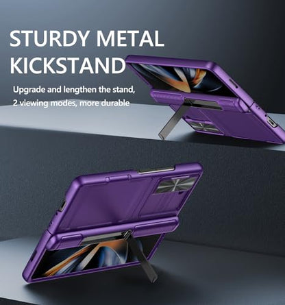 GBEE for Samsung Galaxy Z Fold 4 Case with Card Holder, Dark Purple - color: Dark Purple