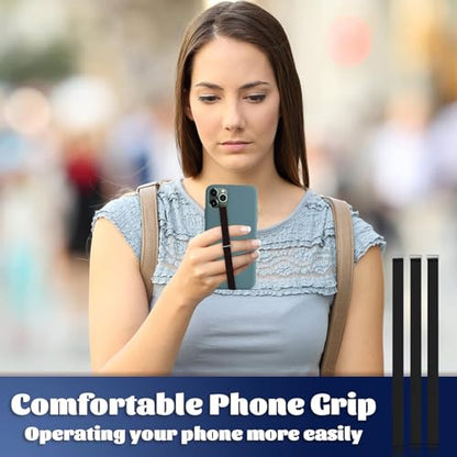 TEAMOLA Silicone Phone Grip Strap, Anti-Slip Phone Hand Holder Black 230 - color: 230, 3 Black