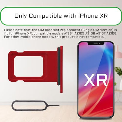 for iPhone XR Red Single SIM Card Tray Slot Replacement
