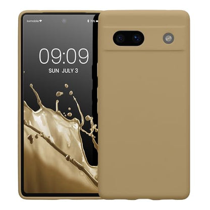 kwmobile Case Compatible with Google Pixel 7a Case - Protective Slim TPU Phone Cover - Soft Matte Finish - Brownish Grey - color: Brownish Grey