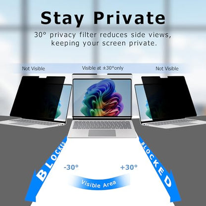 Adeway Privacy Screen Protector for Surface Laptop 6/5/4/3/2/1 13.5 Inch - size: Laptop 6/5/4/3/2/1 13.5"
