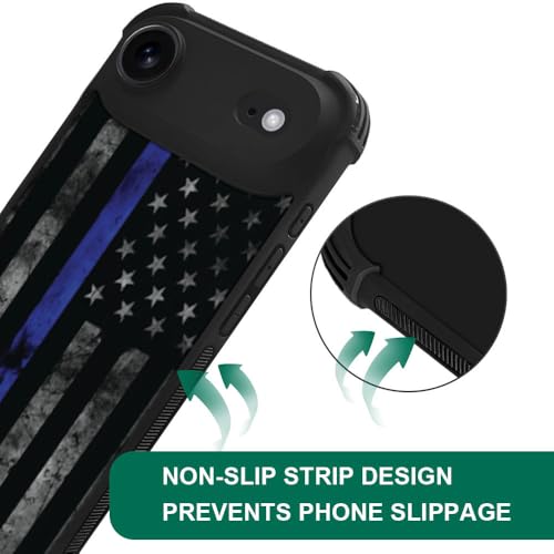 DJSOK Case for iPhone 17 Air,Compatible with MagSafe,Anti-Scratch Shockproof Case,American Police Flag - color: American police flag, size: iPhone 17 Air