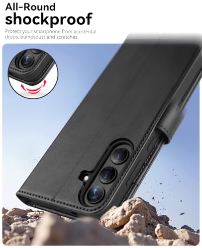 OCASE Compatible with Galaxy S25 Wallet Case, PU Leather Flip Folio Case with Card Holders RFID Blocking Kickstand [Shockproof TPU Inner Shell] Protective Phone Cover 6.2 Inch 2025, Graphite - color: Graphite, size: Samsung Galaxy S25