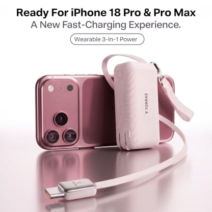 TORRAS PowerGo 3-in-1 45W Fast 10000mAh Power Bank for iPhone 18 Pro Max
