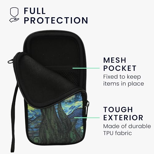 kwmobile Neoprene Sleeve for Smartphone Size XXL - 7" - Shock Absorbing Pouch Case - Protective Phone Bag - Starry Night Blue/Yellow - style: Starry Night 04-06