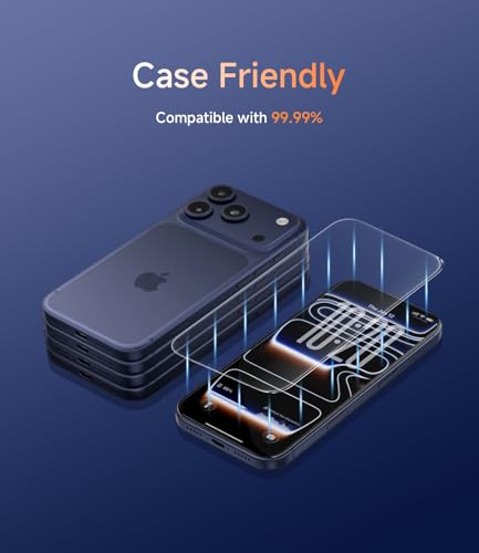 3 Pack for iphone 17 Pro Max Screen Protector, 9H Hardness Military-Grade Shatterproof, Easy Bubble-Free Install Screen Protector 17 Pro Max HD Clear Tempered Glass, Case Friendly Design - size: iPhone 17 pro max(6.9'')