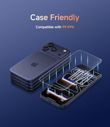3 Pack for iphone 17 Pro Max Screen Protector, 9H Hardness Military-Grade Shatterproof, Easy Bubble-Free Install Screen Protector 17 Pro Max HD Clear Tempered Glass, Case Friendly Design - size: iPhone 17 pro max(6.9'')