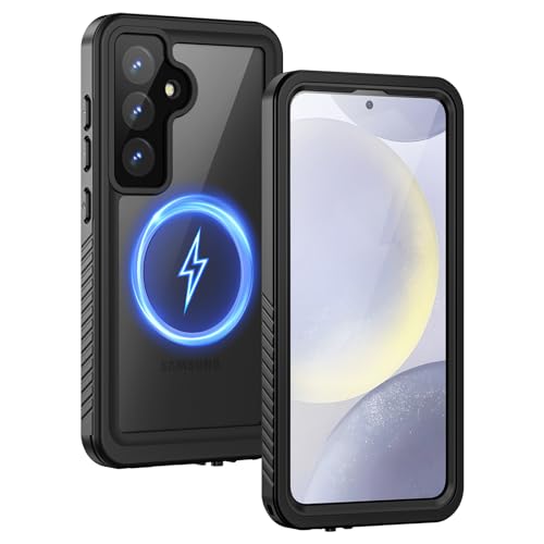 Lanhiem Magnetic for Samsung Galaxy S24 Phone Case, IP68 Waterproof Dustproof, Built-in Screen Protector, Rugged Full Body Shockproof Protective Cover for Galaxy S24 5G 6.2 Inch, Black - color: Magnetic+Black, size: 6.2" for S24