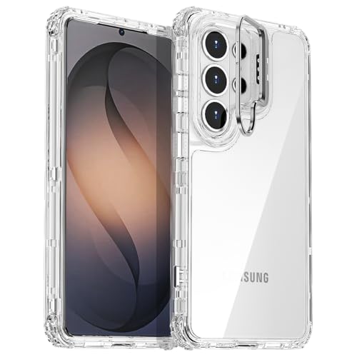 AICase for Samsung Galaxy S26 Ultra Clear with Metal Camera Heavy Duty Drop Protection Full Body Rugged Shockproof/Dust Proof Triple Layer Transparent Military Protective Tough Cover for S26 Ultra_1 - color: Clear with Metal Camera Frame, size: Samsung ga