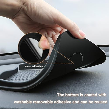 Anti-Slip Car Dash Grip Pad for Cell Phone, Keychains, Sun Glasses,Stand for Navigation Cell Phone (Black)