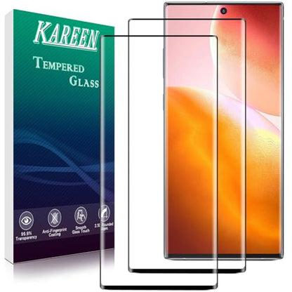 KAREEN 2 Pack Screen Protector for Samsung Galaxy Note 10 Plus | Tempered Glass 3D Curved Full Coverage Film, 9H Hardness, Anti-Scratch, Case Friendly - size: Galaxy Note 10 Plus 6.8-inch