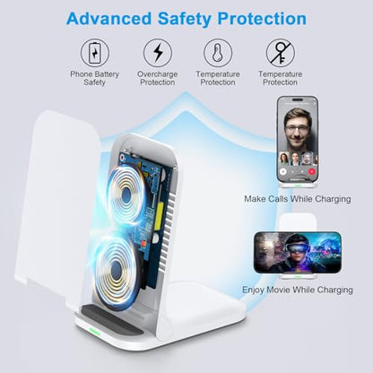 Pixel Wireless Charger Fast Charging Stand for Google Pixel 10a 10 Pro XL - color: White