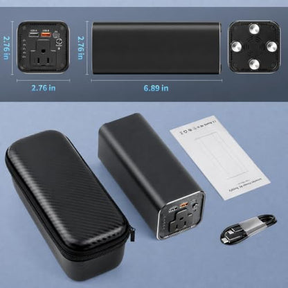 Portable Power Bank with 100W AC Outlet, 99.9Wh/27000mAh High Capacity, and 65W PD Bidirectional Fast Charging – Backup Power for Laptops, Business Travel, and Outdoor Emergency Activities