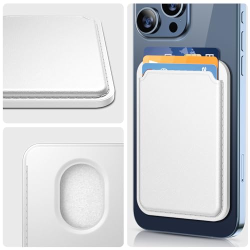 miracase for MagSafe Wallet, Magnetic Card Wallet Holder, Compatible with MagSafe Wallet, 3-Card Holder, for iPhone 15/14/13/12 Series,White - color: C-White, style: Basic Wallet
