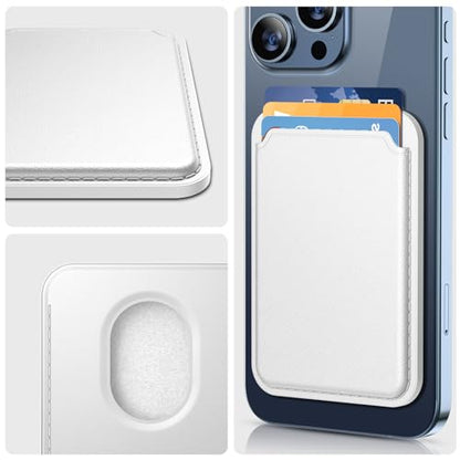 miracase for MagSafe Wallet, Magnetic Card Wallet Holder, Compatible with MagSafe Wallet, 3-Card Holder, for iPhone 15/14/13/12 Series,White - color: C-White, style: Basic Wallet