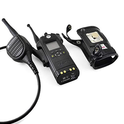 Turtleback Radio Holster for Motorola APX6000 – Durable Basket Weave Leather Radio Holster with Heavy-Duty Ratcheting 2.25" Belt Loop – All-Button Access – Fits Slim or Extended Battery - color: Black Basketweave APX6000 Belt Loop
