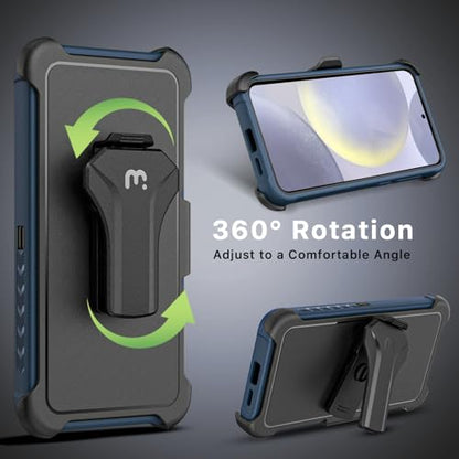 M MYBAT PRO for Samsung Galaxy S24 Plus Case with 360° Rotating Stand - color: Blue, size: Samsung Galaxy S24 Plus