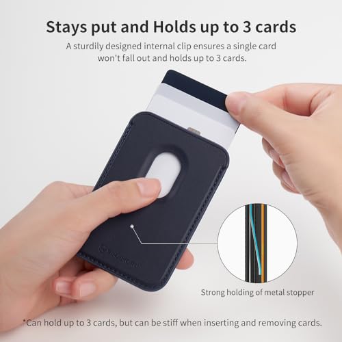 Sinjimoru Magnetic Card Wallet for MagSafe, Vegan Leather, Black - color: Black