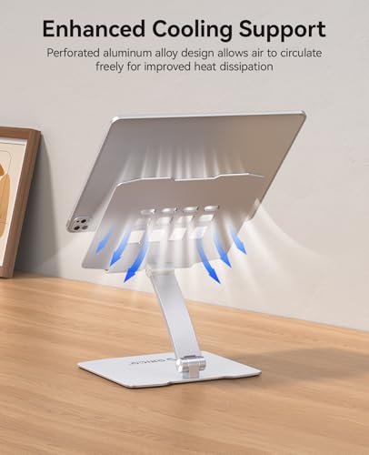 ORICO Sturdy Aluminum Foldable Tablet Stand, Fits iPad 12.9", FB1, Silver - color: Silver