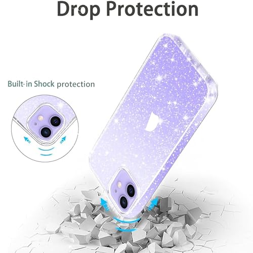 JJGoo Compatible with iPhone 12 Mini Case, Bling Sparkle Soft TPU Anti-Scratch Shockproof Protective Phone Bumper, Women Girls Cute Slim Phone Case, Clear Glitter - color: Clear Glitter
