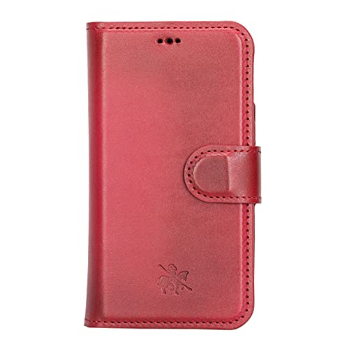 Venito Florence Leather Wallet Phone Case Compatible with iPhone 13 Pro (6.1 inch) - Extra Secure with RFID Blocking - Detachable Phone Wallet (Burnt Red)* - color: Burnt Red, size: iPhone 13 Pro