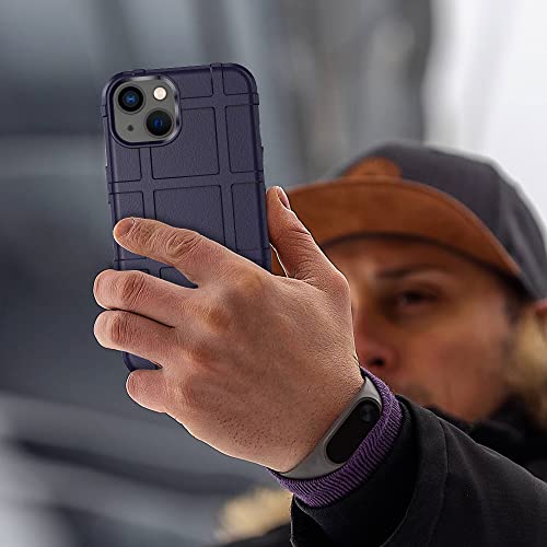 Rugged Shield 8ft Drop Proof TPU Thick Armor Tactical Protective Case Compatible with iPhone 14 (6.1 inches) - Deep Purple - color: Deep Purple, size: iPhone 14