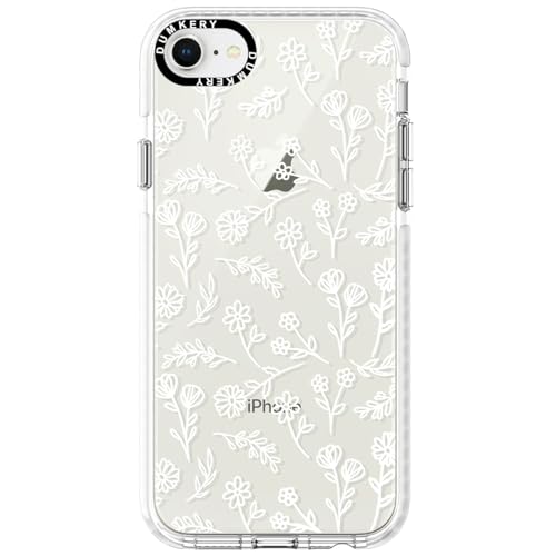 Cute Flowers Clear Phone Case Compatible with iPhone SE 2020/ SE 2022, White Floral iPhone 7/8 Case, Aesthetic Wildflower Pattern TPU Shockproof Cover - size: iPhone 7/iPhone 8/iPhone SE2020/iPhone SE2022