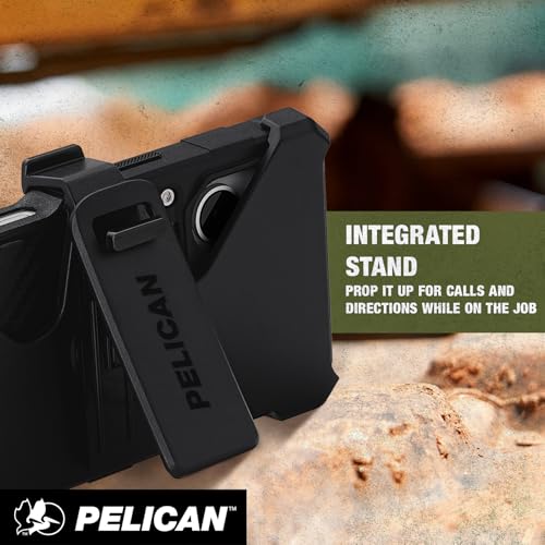 Pelican Shield iPhone 17 Pro Max Case - Rugged MagSafe Phone Case - Carbon | Magnetic Phone Case w/24ft Military Grade Drop Protection - Phone Cover w/ Belt Clip Holster Kickstand for iPhone 17 Pro Max - color: Carbon - Pro Max, style: iPhone 17 Pro Max
