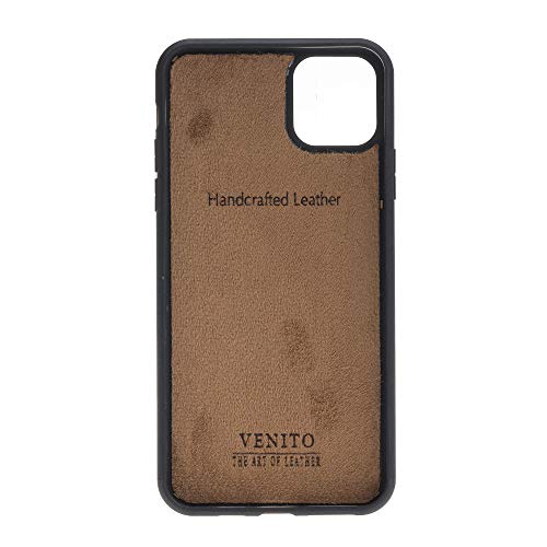 Venito Lucca Leather Case Compatible with iPhone 11 Pro Max (6.5inch) – Extra Secure with Padded Back Cover - Antique Brown - color: Antique Brown, size: iPhone 11 Pro Max