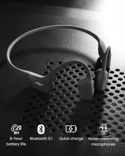 SHOKZ OpenRun Bone Conduction Open-Ear Bluetooth Sport Headphones, Black - color: Black, size: Standard Size+Magnetic Charging