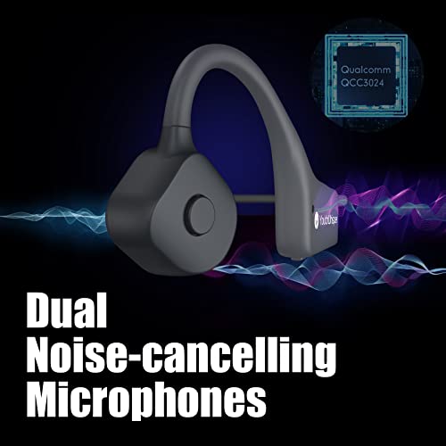 Bone Conduction Headphones - Bluetooth 5.2 Open Ear Headphones IP67 Waterproof Sport Earphones with Noise-Cancelling Mic - Wireless Bone Conducting Headset for Running Hiking Cycling - color: GREY