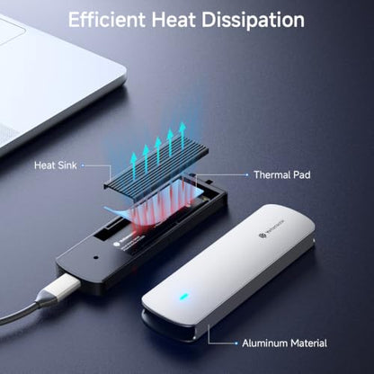 Yottamaster M.2 NVMe SATA SSD Enclosure, USB 3.2 Gen 2 10Gbps Adapter - color: Silver, size: USB-C Cable