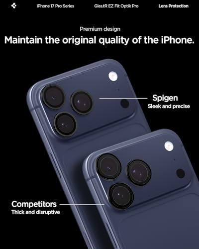 Spigen GlasTR EZ Fit Optik Pro Camera Lens Protector, White Titanium, 2 Pack - color: White Titanium