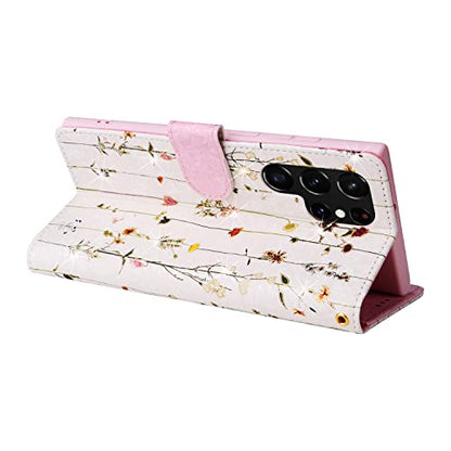 UEEBAI Wallet Case for Samsung Galaxy S23 Ultra 5G, PU Leather Phone Case Kickstand RFID Blocking Flip Case with Card Slots Wrist Strap Relief Engraved Pattern Magnetic Closure Folio Case - Vine - color: Vine, size: Samsung Galaxy S23 Ultra 5G
