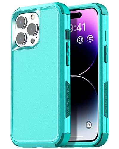 AICase for iPhone 14 Pro Max Case(6.7")Case,Heavy Duty 3-Layer Rugged Pocket-Friendly Phone Cover,Durable Military Grade Protection Shockproof/Drop Proof/Dust-Proof Protective for iPhone 14 Pro Max - color: Teal