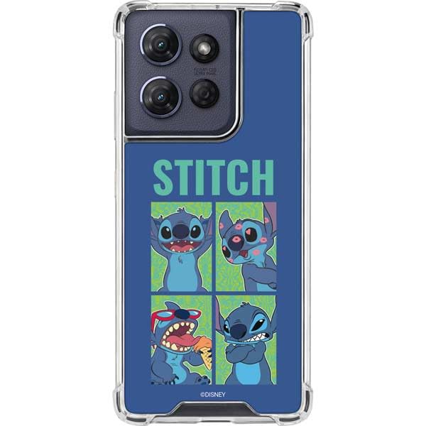 Skinit Clear Phone Case Compatible with Moto G Power 5G (2025) - Officially Licensed Disney Lilo and Stitch Personalities Moods Design - color: Blue - DISLNS06