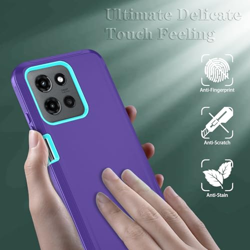 Qinmay Phone Case for Motorola Moto G 2026/Moto G Play 5G 2026 Case with HD Screen Protector, Heavy Duty Shockproof & Dropproof 3-Layer Cover Phone Case,PurpleSkyBlue - color: PurpleSkyBlue