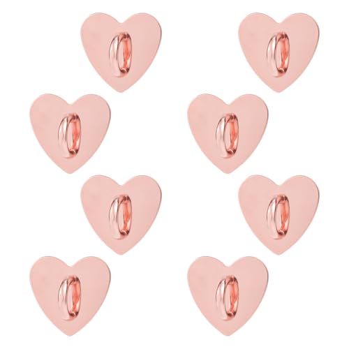 8pcs Heart Phone Charm Holder, 1inch Cell Phone Charm Hook - color: rose gold, size: 2.5cm
